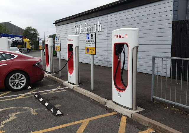 Tesla Supercharger in Newcastle United Kingdom of Great Britain and Northern Ireland