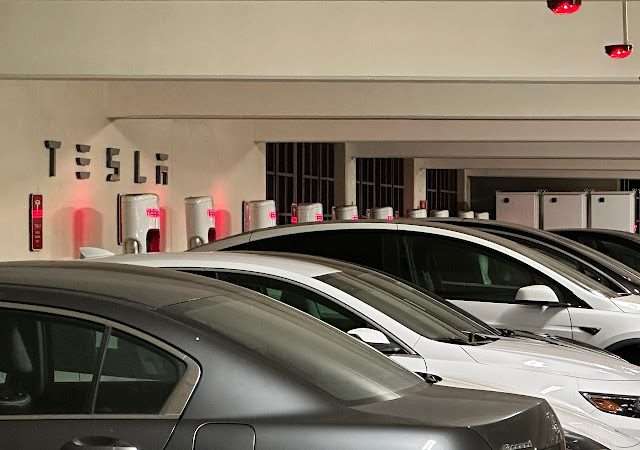 Tesla Supercharger in Cupertino California