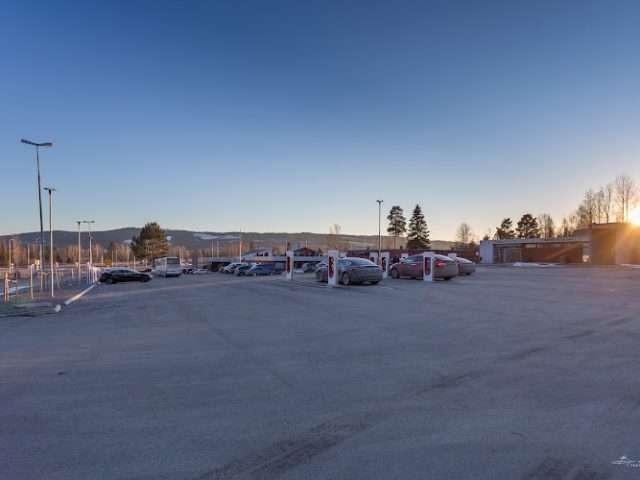 Tesla Supercharger in Skarnes Norway 2100