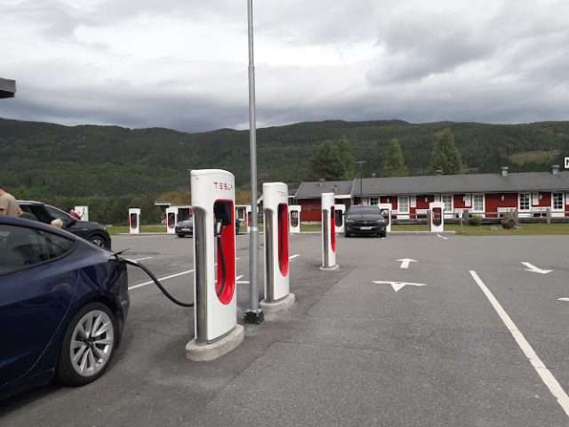 Tesla Supercharger in Nes Norway 3524