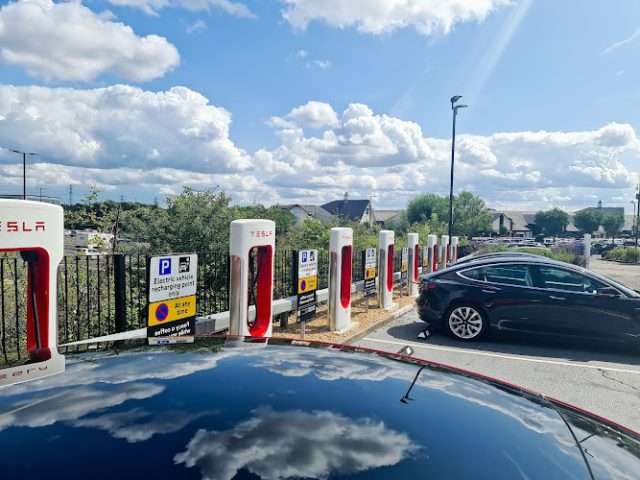 Tesla Supercharger in Alfreton United Kingdom of Great Britain and Northern Ireland