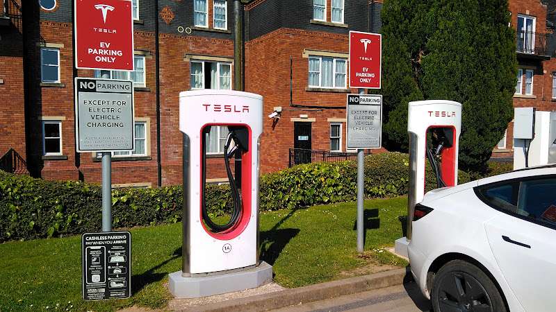 Tesla Supercharger EV Charging Station at Stretton Rd
