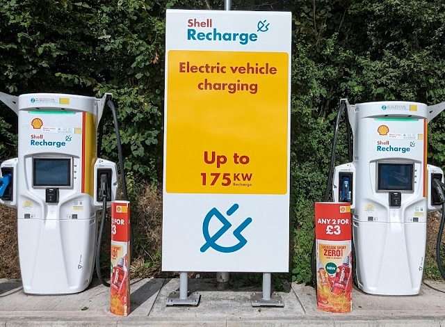 Shell Recharge Charging Station in Telford United Kingdom of Great Britain and Northern Ireland