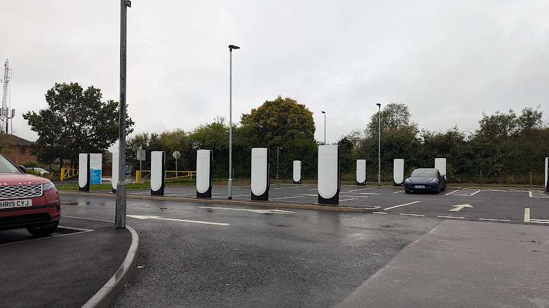 Tesla Supercharger EV Charging Station at Beaumont Leys