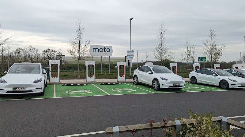 Tesla Supercharger EV Charging Station at M6 J1