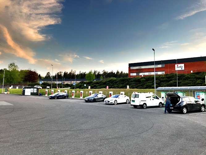 Tesla Supercharger EV Charging Station at Prestemoen 4