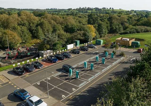 Applegreen Electric Charging Station in Birmingham United Kingdom of Great Britain and Northern Ireland