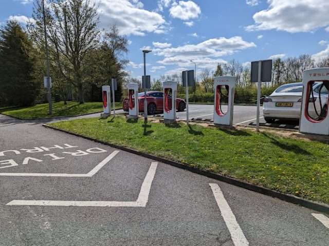 Tesla Supercharger in Cleckheaton United Kingdom of Great Britain and Northern Ireland