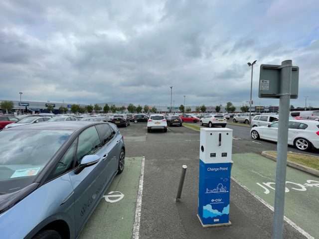 ESB Energy Charging Station in Antrim United Kingdom of Great Britain and Northern Ireland