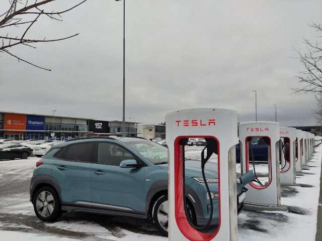 Tesla Supercharger in Kristiansand Norway 4636