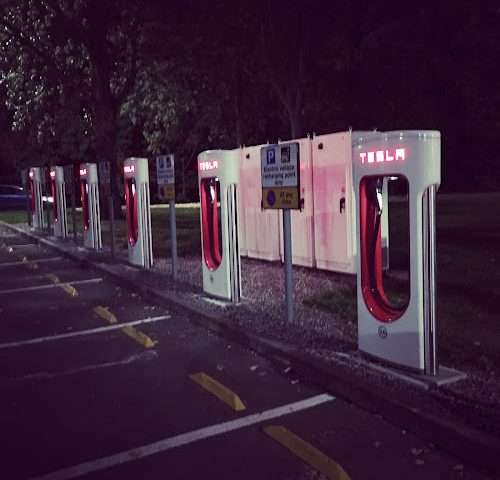 Tesla Supercharger in Warrington United Kingdom of Great Britain and Northern Ireland
