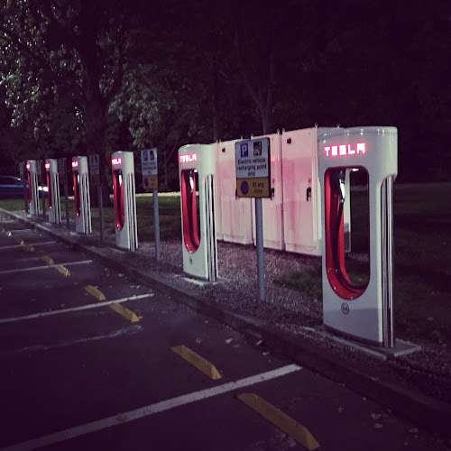 Tesla Supercharger EV Charging Station at M62 Junction 8