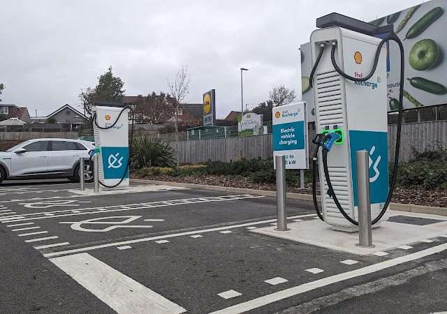 Shell Recharge Charging Station in Mansfield United Kingdom of Great Britain and Northern Ireland