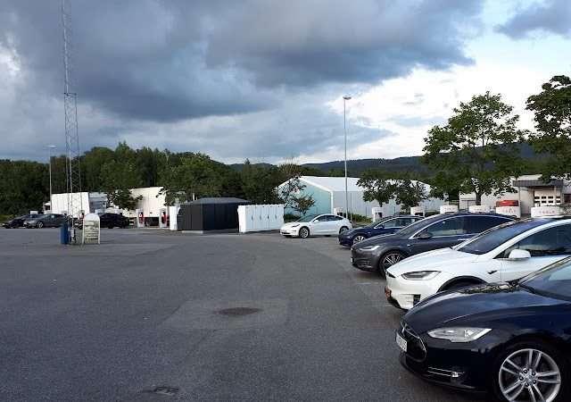 Tesla Supercharger in Hokksund Norway 3300