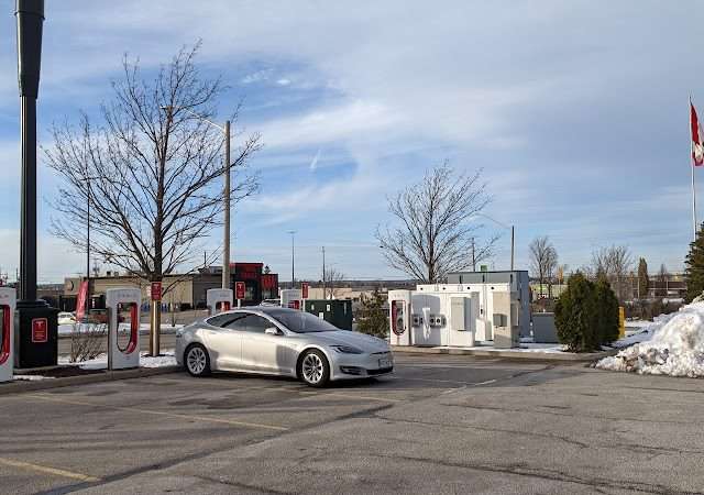 Tesla Supercharger in Owen Sound Ontario Canada