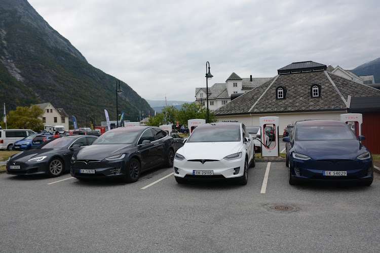 Tesla Supercharger EV Charging Station at Ostangvegen 4