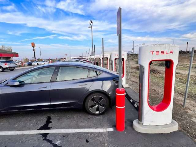 Tesla Supercharger in Lost Hills California