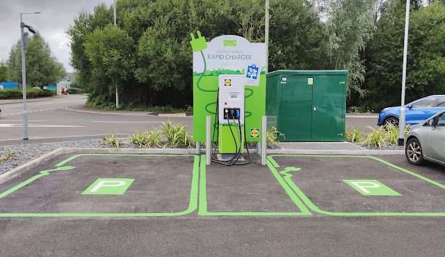 Lidl Charging Station in Aberdare United Kingdom of Great Britain and Northern Ireland