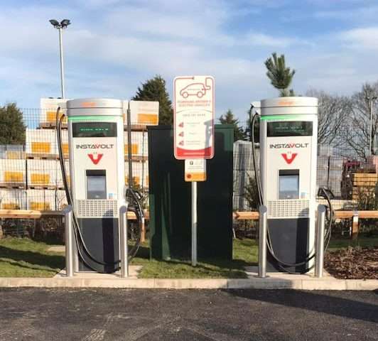 InstaVolt Charging Station in Mansfield United Kingdom of Great Britain and Northern Ireland