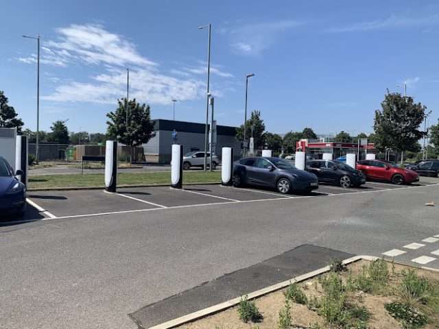Tesla Supercharger in Ipswich United Kingdom of Great Britain and Northern Ireland