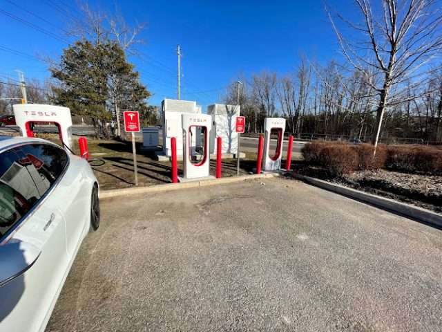 Tesla Supercharger in Collingwood Ontario Canada
