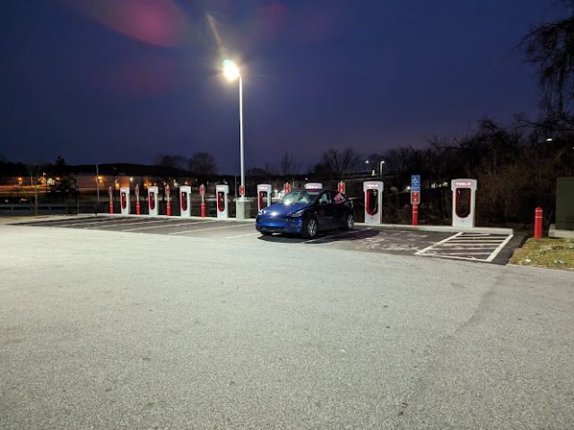 Tesla Supercharger in Downingtown Pennsylvania