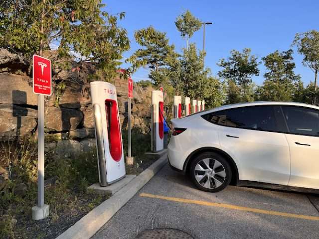Tesla Supercharger in Parry Sound Ontario Canada