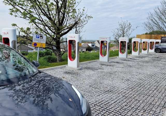 Tesla Supercharger in Camborne United Kingdom of Great Britain and Northern Ireland