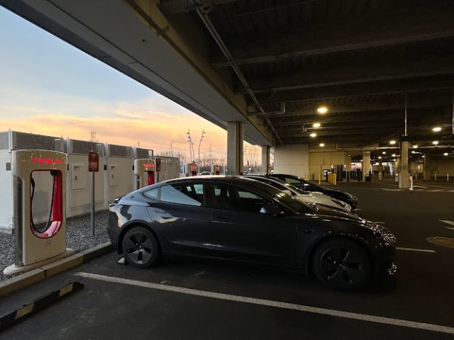 Tesla Supercharger in East Rutherford New Jersey