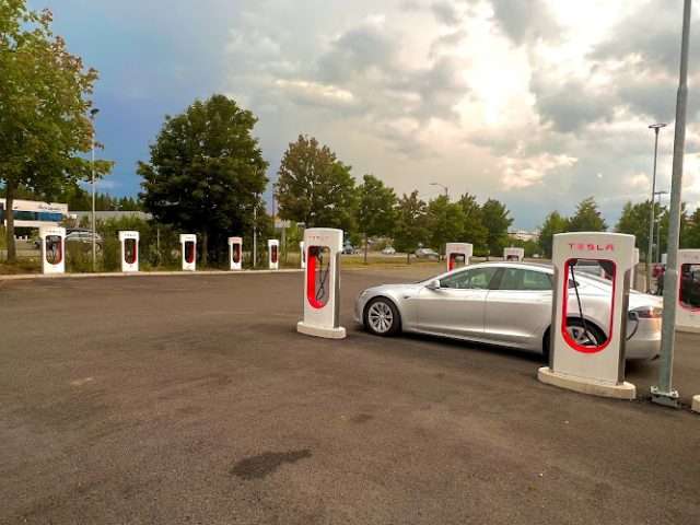 Tesla Supercharger in Lierskogen Norway 3420