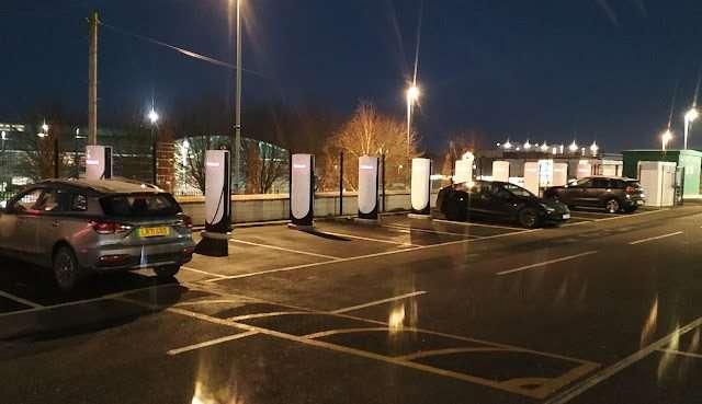 Tesla Supercharger in Luton United Kingdom of Great Britain and Northern Ireland