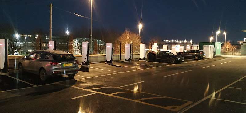 Tesla Supercharger EV Charging Station at Luton Retail Park