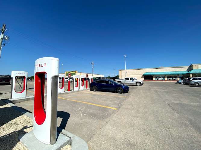 Tesla Supercharger EV Charging Station at 2100 Saskatchewan Ave W