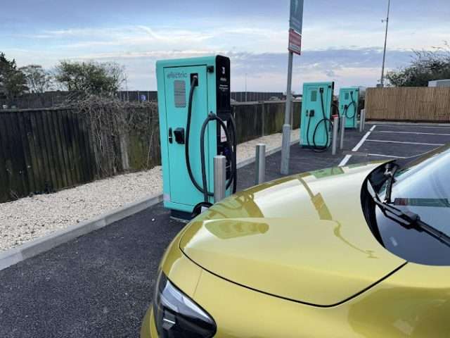 Applegreen Electric Charging Station in Newport Pagnell United Kingdom of Great Britain and Northern Ireland