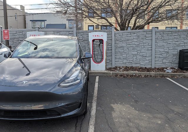 Tesla Supercharger in North Bergen New Jersey