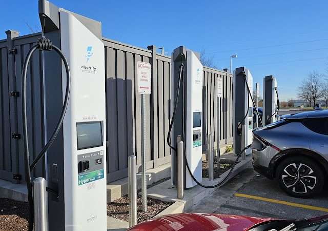 Electrify America Charging Station in Aurora Illinois