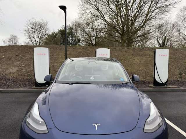 Tesla Supercharger in Cambridge United Kingdom of Great Britain and Northern Ireland