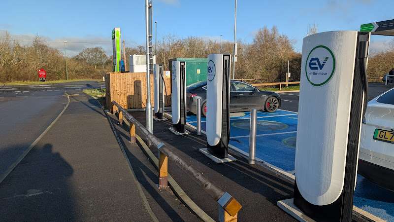 Tesla Supercharger EV Charging Station at Business Park