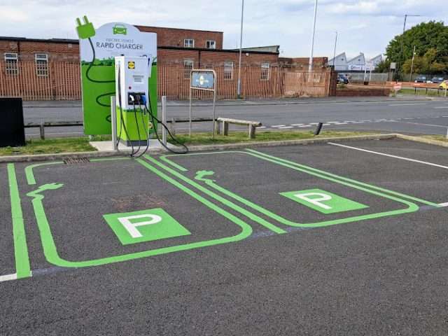 Lidl Charging Station in Middlesbrough United Kingdom of Great Britain and Northern Ireland