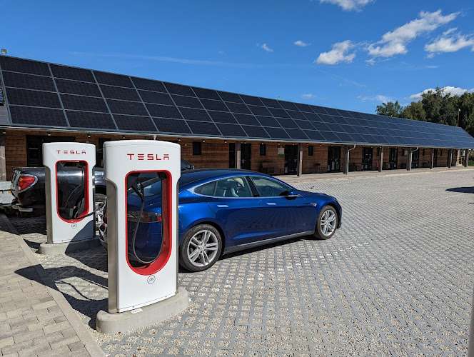 Tesla Supercharger EV Charging Station at Flimwell Park