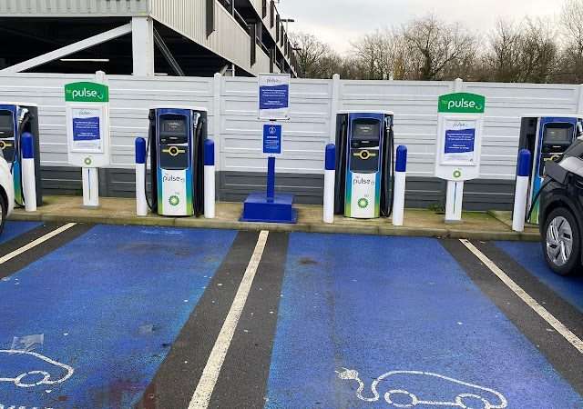 bp pulse Charging Station in Purple United Kingdom of Great Britain and Northern Ireland