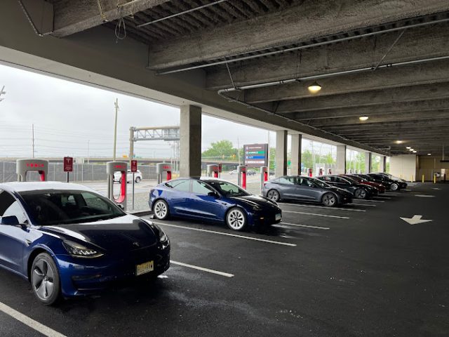 Tesla Supercharger in East Rutherford New Jersey