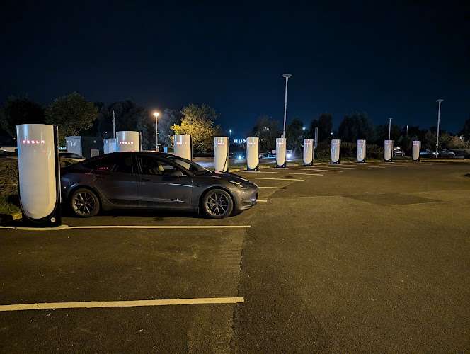 Tesla Supercharger EV Charging Station at Leicester Rd