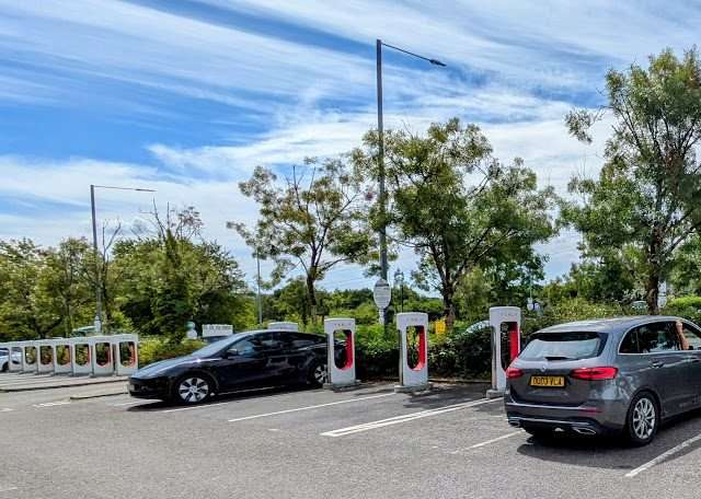 Tesla Supercharger in Swansea United Kingdom of Great Britain and Northern Ireland