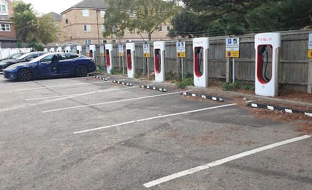 Tesla Supercharger in Colchester United Kingdom of Great Britain and Northern Ireland