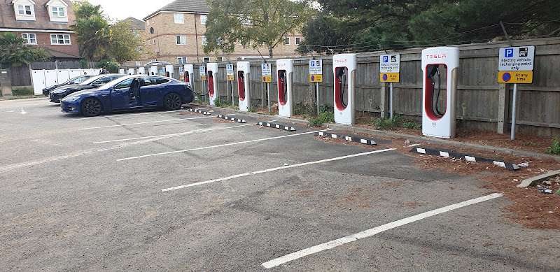 Tesla Supercharger EV Charging Station at London Rd