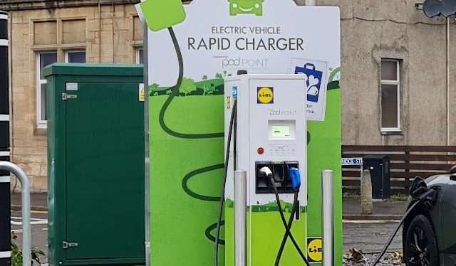 Pod Point Charging Station in Falkirk United Kingdom of Great Britain and Northern Ireland