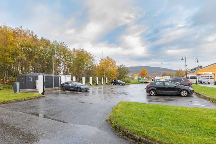 Tesla Supercharger EV Charging Station at Stadionvegen 1
