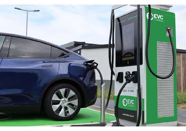 EVC Charging Station in Grantham United Kingdom of Great Britain and Northern Ireland