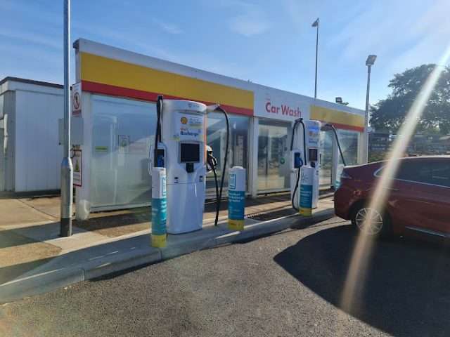 Shell Recharge Charging Station in Towcester United Kingdom of Great Britain and Northern Ireland